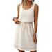 2026 Summer New Product: Square Collar, Drawstring, Sleeveless Vest Dress With Inner Liner_ecoleips.com