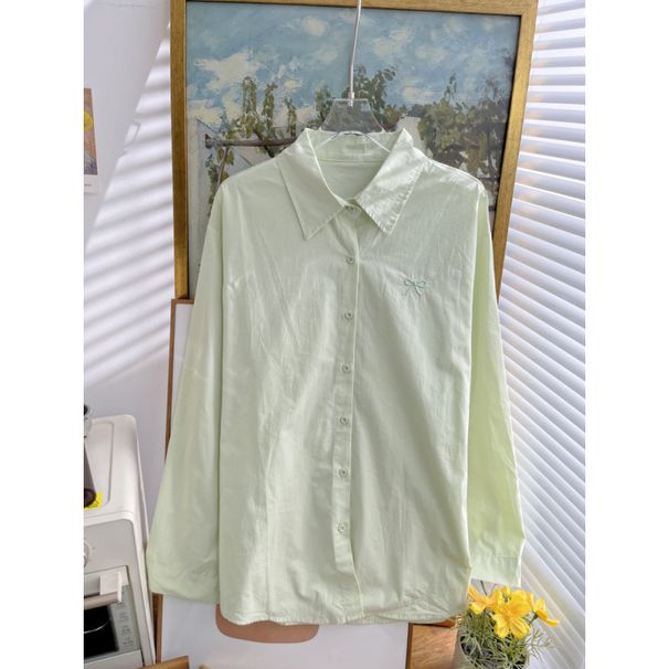 Autumn Green Design With A Bow Detail, A Stylish Long-Sleeved Shirt For Women, A Fashionable Jacket, And Autumn Clothing_ecoleips.com