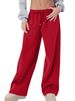 Women's Fleece Lined Casual Straight Leg Sports Pants Solid Color Autumn Winter European American Style_ecoleips.com