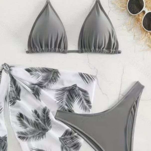 2025 New European And American Style Backless Triangle Swimsuit For Women, Tie-Strap Beach Bikini Ins_ecoleips.com