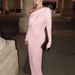 Hot-Selling Women's 2025 Summer New Fashion Slim Off-Shoulder Sleeve Versatile Long Dress Wholesale_ecoleips.com