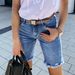 Summer New Fashion Frayed Hem Denim Jeans Women High Waist Straight Leg Blue Jeans Wish Style Hole Punching Decorated_ecoleips.com