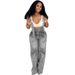 Women's Clothing Women's Summer Street Casual Zipper Washed Jumpsuit_ecoleips.com