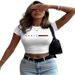 Summer Women's Casual Short Sleeve T-Shirt Crew Neck Printed Top Fashion European American Style Hot Selling 2025_ecoleips.com