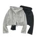 cotton Spring And Autumn Korean Style New Casual Hooded Drawstring Short Thin Long-sleeve T-shirt_ecoleips.com
