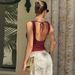 French-style Deep V Slim-fit Tank Top Women, 2025 New Fashion Sexy Backless Lace-up Top, Wholesale For Foreign Trade_ecoleips.com