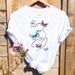 Cross-border Plus-size Summer Round-neck Butterfly T-shirt For Women_ecoleips.com