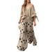 Women's Clothing fashion oblique collar one shoulder high waist casual printed pants suit_ecoleips.com