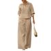 Women's New Style Casual Loose Fitting High End Two Piece Set Shirt Collar_ecoleips.com