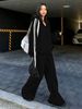 Women's Stylish Hoodie & Jacket Set - Casual Comfort For Petite Figures, Polyester Blend, Greyish/Black, S-XXXL_ecoleips.com