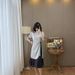 Vacation-style T-shirt Polka Dot Dress, Women's Summer With A Strong Sense Of Verticality, Plus-size Short-sleeved_ecoleips.com