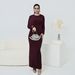 Women's Clothing Modest Abaya Dress Velvet-Touch Wrap Dress With Detachable Cape – Winter Luxe Two-Piece Set (Office-to-Event Versatility)_ecoleips.com