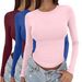 Cross-border Autumn Long-sleeve Tops, Trendy Pullover Round-neck Base Shirt, Slim-fit Women's Clothing 3PC_ecoleips.com