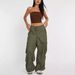 Women's Clothing Pants With Pockets Low Rise Loose Drawstring Casual Pants_ecoleips.com
