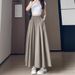 Japanese And Korean Casual Lazy Style High Waist Wide Leg Yamamoto Pants Skirt Women's 2025 Summer New Ice Silk Quick Drying Long Pants_ecoleips.com