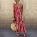 2024 ZhuoCai European And American Women's Clothing Summer Casual Vacation Printed Round Neck Floral Sleeveless_ecoleips.com
