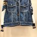 Women's Clothing Autumn And Winter Lazy Style Letter Contrast Color Stitching Sweater Sleeve Denim Jacket Female Ins Trendy Brand Windbreaker_ecoleips.com