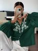 2025 Women's Autumn New Embroidered Floral Button Long Sleeve Cardigan Shirt_ecoleips.com