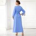Light Blue Webbing Hand Stitched Long Sleeve Two Piece Dress Spring Travel Elegant And Fashionable Long Dress_ecoleips.com