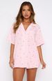 Women's Clothing New Love Striped Short Sleeved Shirt Shorts 2 Piece Suit Pajamas Home Clothes_ecoleips.com