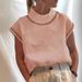 Women's Clothing Solid Color Hollow Tops Casual High Collar Linen Lace Breathable Shirt_ecoleips.com