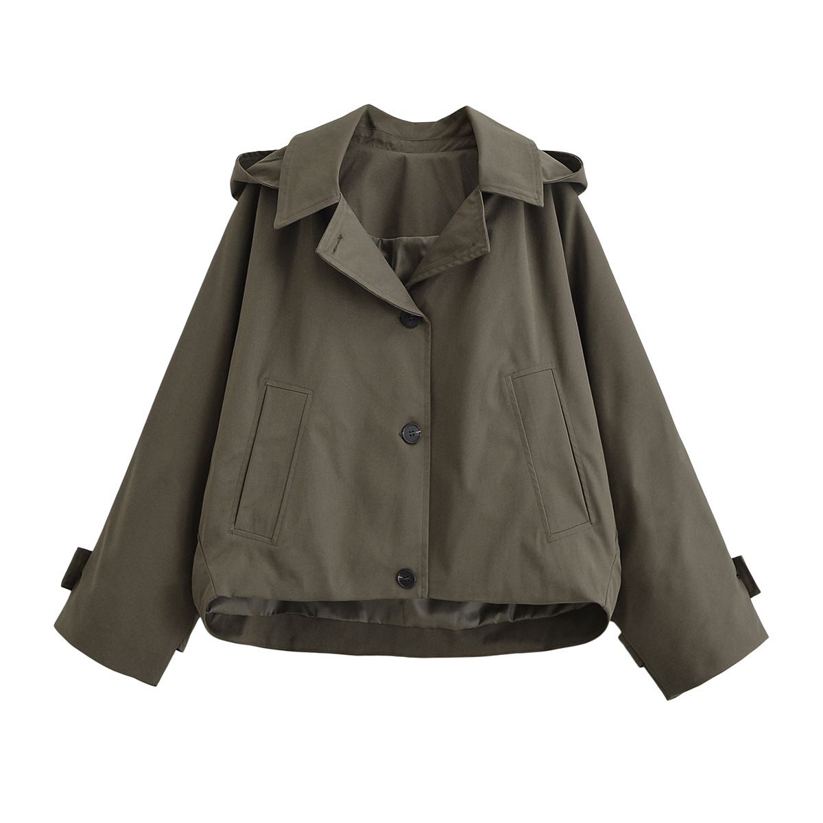 Unisex Hooded Trench Coat – Lightweight Windbreaker With Adjustable Drawstrings_ecoleips.com