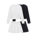 2025 Winter Women's Solid Color Simple Style Sweater Pullover Knitwear + Elastic Waist Short Skirt Set_ecoleips.com