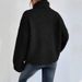 Oversized High-Neck Knit Sweater With Bell Sleeves, Soft Polyester Blend, Loose Fit Casual Pullover For Women, Minimalist Solid Color Tops_ecoleips.com