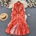 Women's clothing royal sister style dress for women Spring and Autumn 2022 new style lace-up waist slimming elegant temperament long skirt_ecoleips.com