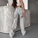 Women's Clothing Retro High Waist Washed Distressed Hot Girl Jeans Women's Back Leg Holes Design Wide Leg Pants_ecoleips.com
