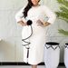 Elegant High-Waist Wrap Dress With Flounce Hem & Side Slit - Stretchy Knit Fabric For Women Stretch & Comfort_ecoleips.com