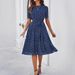Women's Clothing Polka Dot Wrap Dress With Tie-Up Waist – Grey, Green, Blue & More – Lightweight Summer Style_ecoleips.com