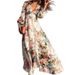 Women's Clothing Style Long Sleeve Dress Deep V Neck Printed Design Long Sleeve For Formal & Casual For Women_ecoleips.com