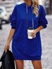 Oversized Hooded Sweatshirt With Kangaroo Pocket - Streetwear Essential Longline Polyester Blend Pullover For Women (Blue, S-XXL)_ecoleips.com