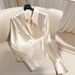 Women's Clothing New Light Luxury High End Super Good Looking Shirt French Acetate Satin Top_ecoleips.com