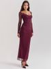 Mozision Elegant Sheer Long Sleeve Sexy Maxi Dress For Women Fashion Mesh Strapless Backless Club Party Sexy Long Dress 2024_ecoleips.com