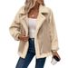 Women's Clothing Casual Loose Slim Fur Coat Motorcycle Jacket Women's Casual Loose-Fit Slimming Faux Fur Leather Jacket Coat Windbreaker – Beige_ecoleips.com