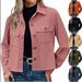 Trendy Women's Corduroy Button-Up Cropped Jacket – Casual & Stylish Short Shirt, Polo Collar, Multiple Colors (S-XXL)_ecoleips.com