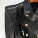 Fashionable Short Biker Jacket With Stand Collar & Double Breasted Buttons - Slim Fit Leather Jacket For Women, Autumn New Arrival_ecoleips.com