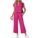 Women's Casual Two-Piece Outfit – Stylish Short Sleeve T-Shirt & Cropped Pants Set For Spring, Beach Vacation & Cruise Wear_ecoleips.com