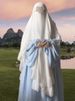 Ramadan Long Chiffon Ruffle Khimar Abaya Muslim Niqab Big Scarf Islam Prayer Clothes Eid Djellaba Double Layered Turban Hijabs_ecoleips.com