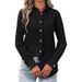 2025 Autumn Clothing, Cross-Border European And American Foreign Trade Loose Casual Long-Sleeve Shirt Women's_ecoleips.com