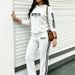 Women's American Retro Style Long Sleeve Drawstring Hooded Sweatshirt And Pants Loose Fit Letter Print Two-Piece Suit_ecoleips.com