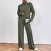 Autumn And Winter Casual High-Neck Knitted Long-Sleeved Suit Women's Sweatshirt Loose Trousers Two-Piece Set_ecoleips.com