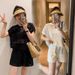 Women's European Style Casual Two-Piece Suit Slimming Lace Short-Sleeved Top And Shorts Unique Design_ecoleips.com