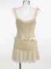 Fashion Sexy Camisole Top Mesh See-through Floral Pleated Short Skirt Two-piece Set For Women_ecoleips.com