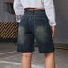 Women's Vintage Washed Denim Shorts – Relaxed Fit Mid-Thigh Length | Euro/US Sizing (XS-XXL) | Light Blue Casual Style_ecoleips.com