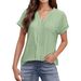 Women's Clothing New V Neck Loose Women's Shoulder Sleeve Hollow Short Sleeved T Shirt Female_ecoleips.com