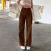 European And American Style 2025 New Solid Color Jeans For Women Drape Loose Slim High Waist Straight Pants Women Casual Trousers_ecoleips.com