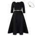 Women's Clothing Solid Color Big Swing Skirt Temperament Evening Dress_ecoleips.com
